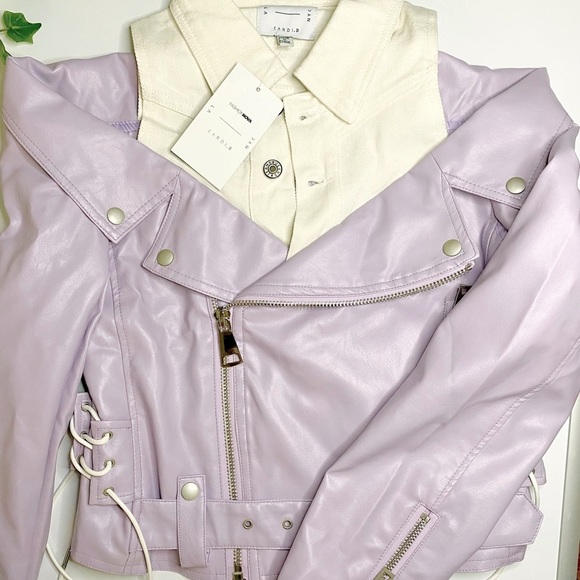 Fashion Nova Moto Cold Shoulder leather Jacket XS - Picture 5 of 12